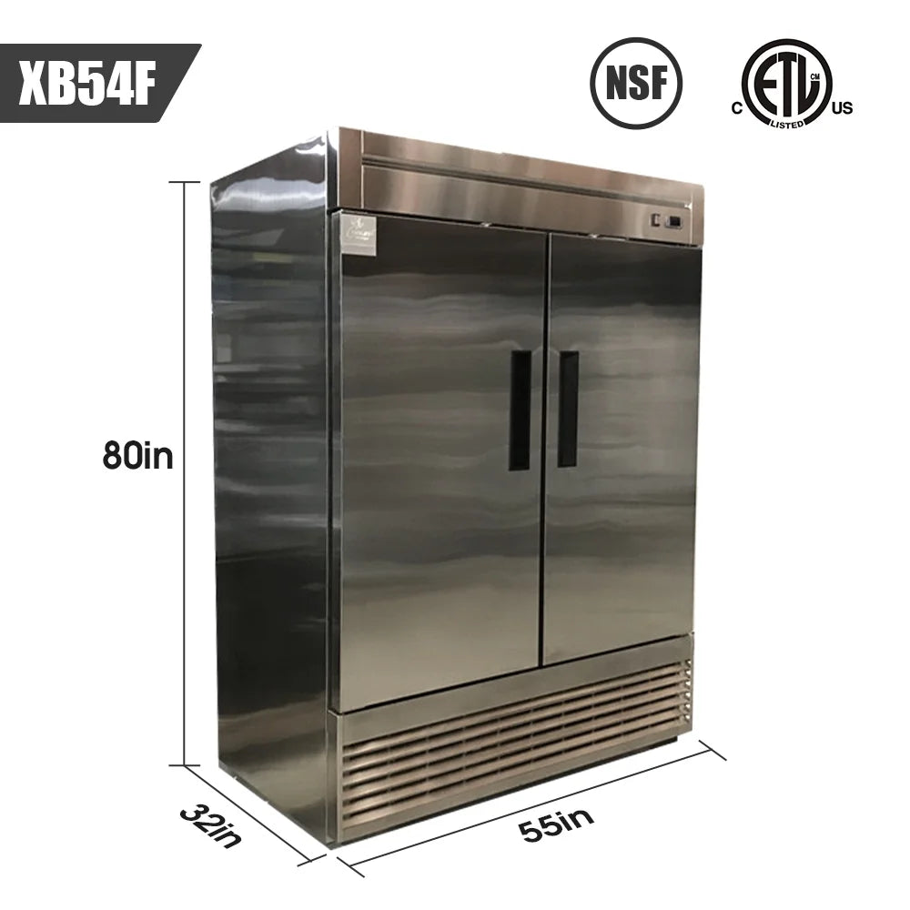 Commercial Reach In 2 Door Freezer T906