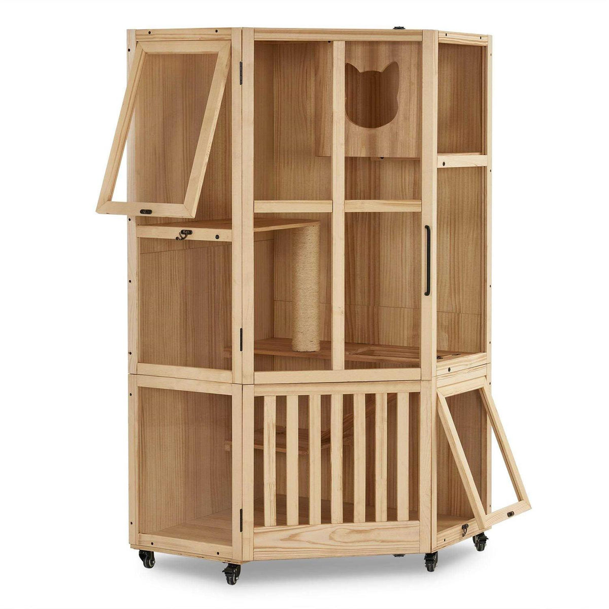 Large Corner Cat House with Scratching Post P504