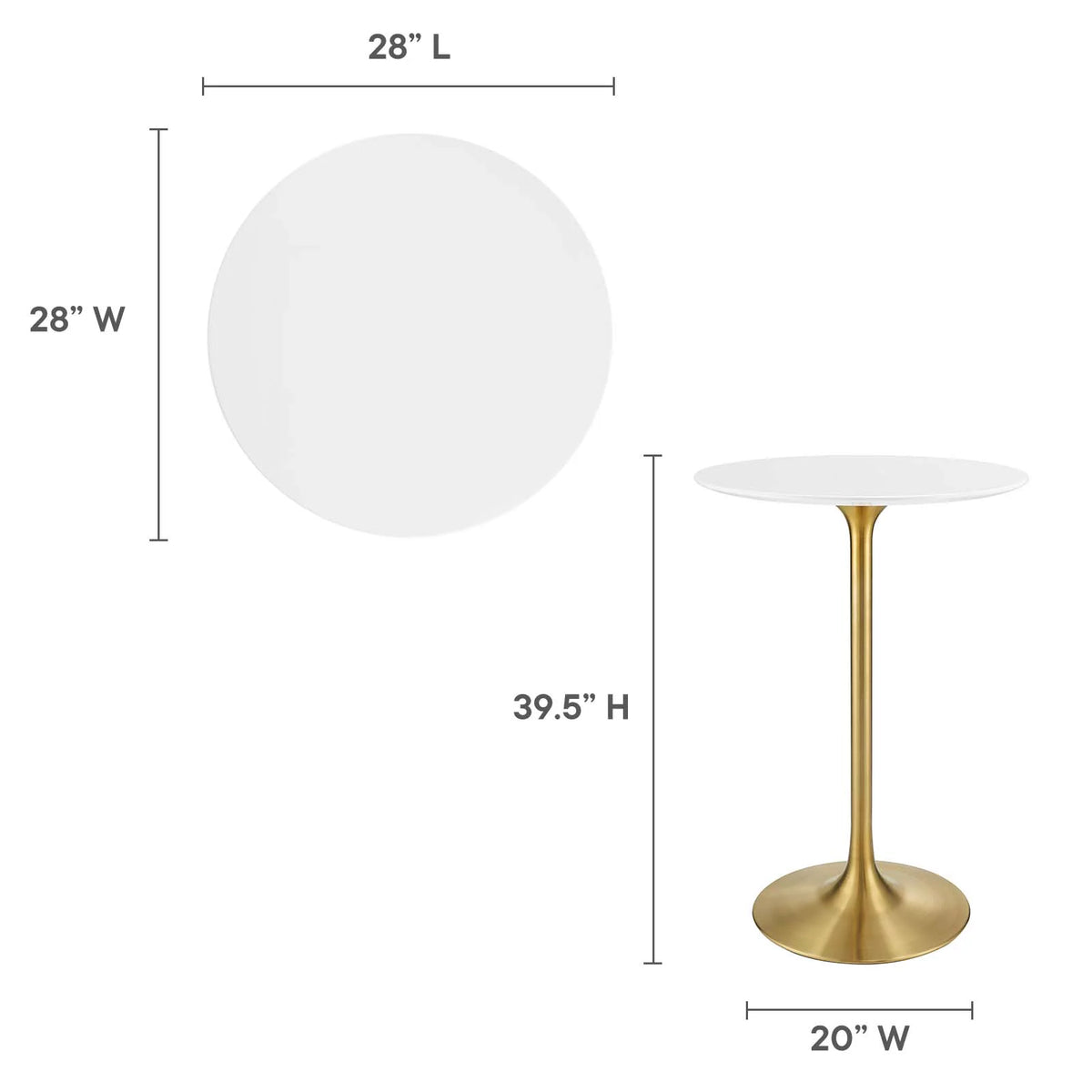 28" Round Wood Top Bar Table C34919