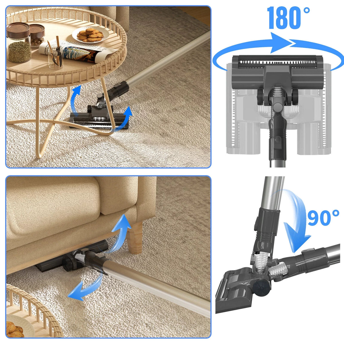Cordless Vacuum Cleaner, 22Kpa Stick Vacuum Z427