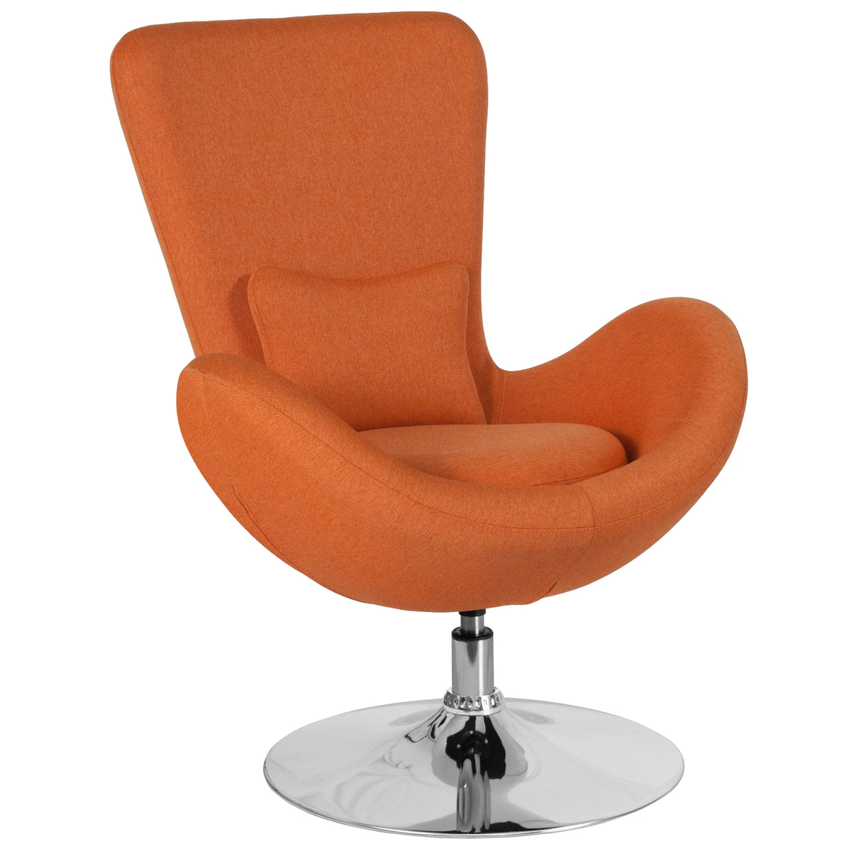 Orange Fabric Upholstered Swivel Lounge Chair F1490