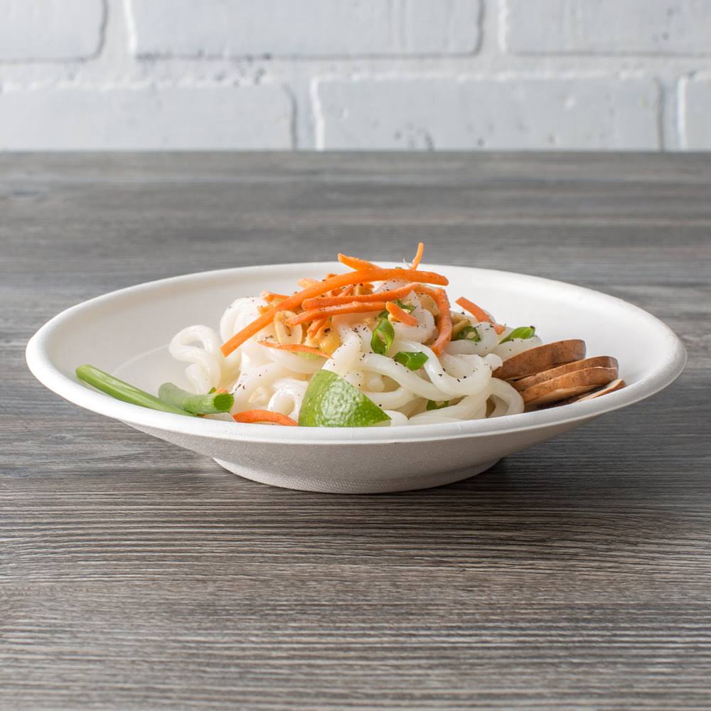 16 oz. White Compostable Sugarcane Noodle Bowl O159