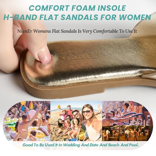 Microfiber Leather Comfort Foam Slip On Flat Sandals L32057
