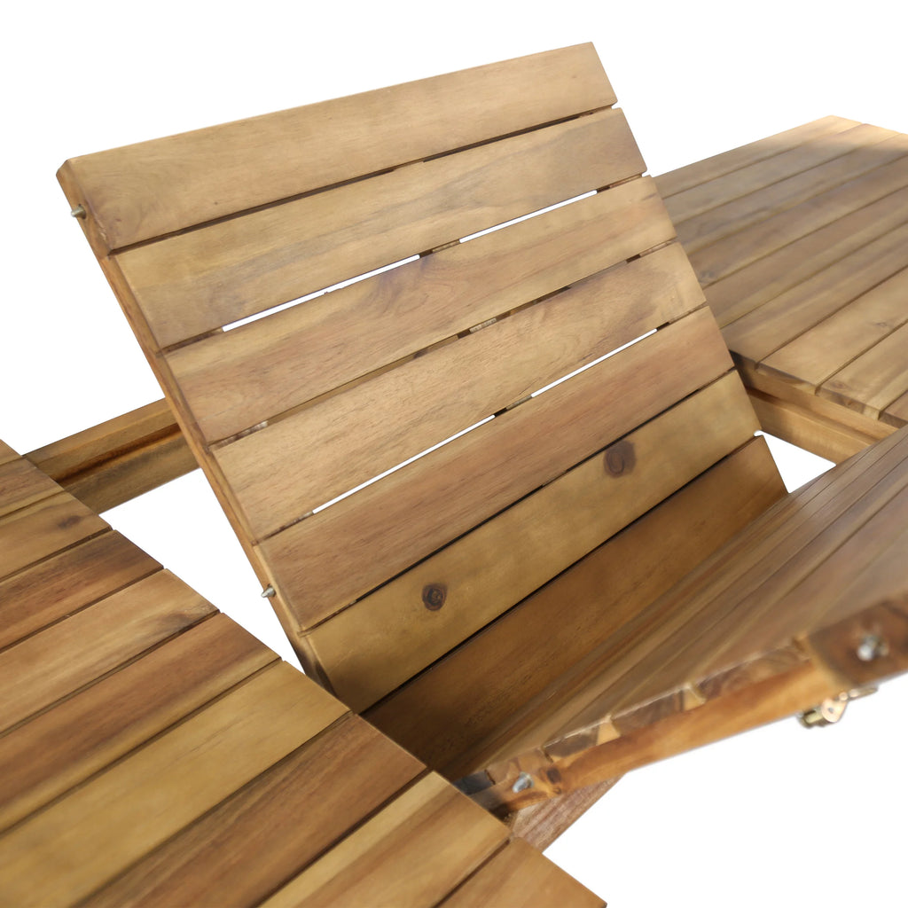 Acacia Wood 9 Piece Expandable Dining Set P6143