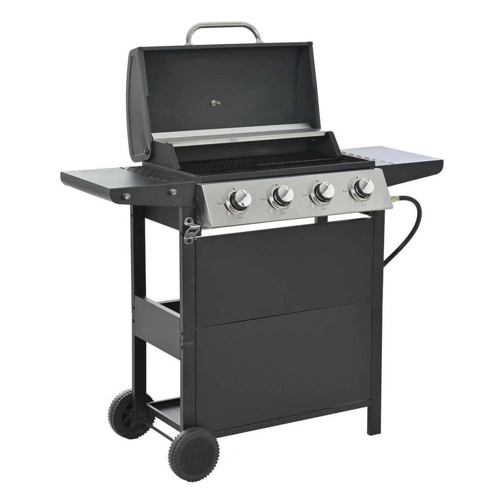 4 Burner Propane Gas Grill Stainless Steel with Side Burner Y430711