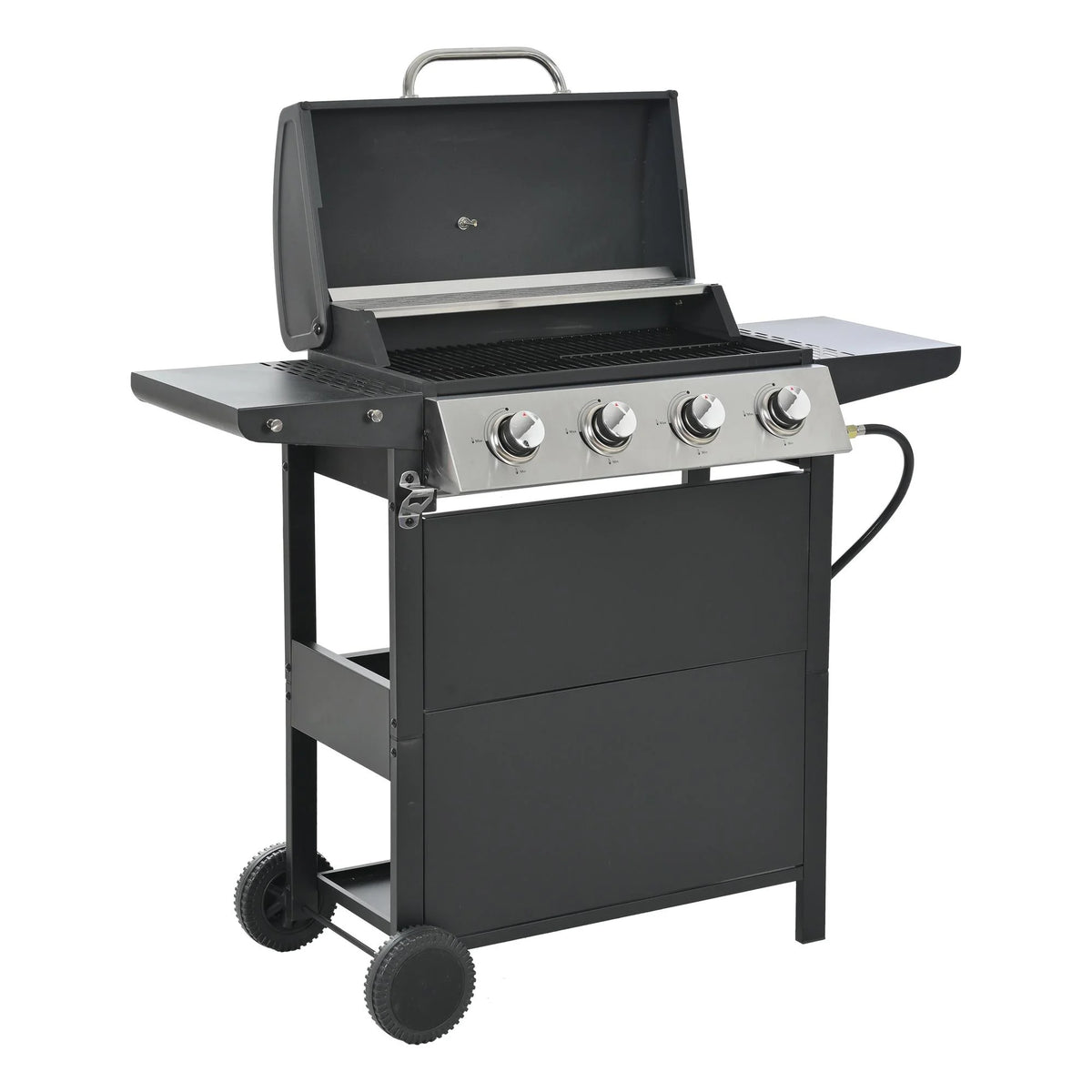 4 Burner Propane Gas Grill Stainless Steel with Side Burner Y430711