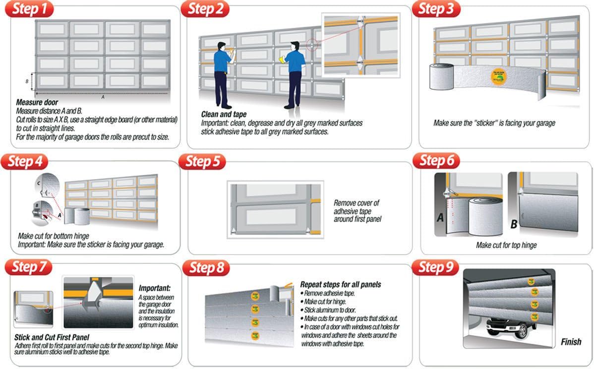 White Pre-Cut Reflective Foam Garage Door Insulation Kit A753548