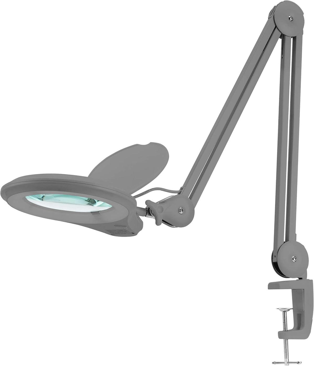 1,200 Lumens Dimmable LED Magnifying Lamp with Clamp, 5 Diopter, 5 Inches Lens, Gray U2059