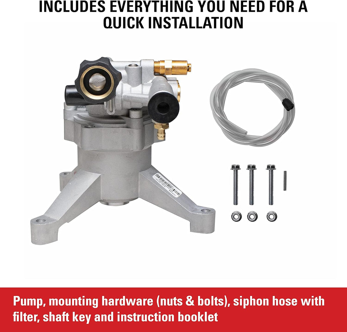 Vertical Axial Cam Pressure Washer Pump Kit, 3100 PSI, 2.4 GPM, 7/8 Shaft D921188