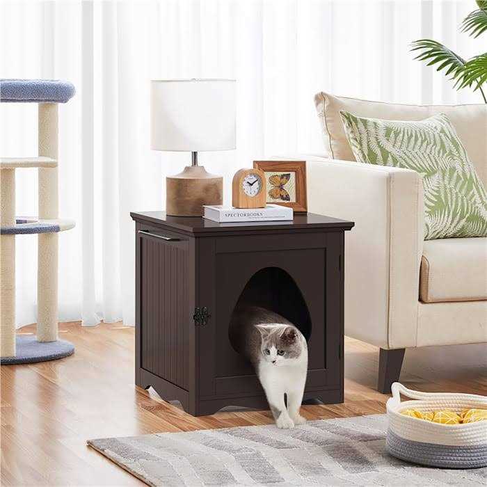 Espresso Indoor Cat Litter Box Q581044