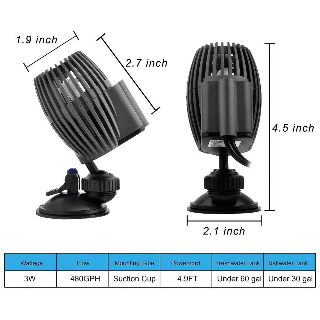 Aquarium Wave Maker Powerhead Submersible Pump with Suction Base B996