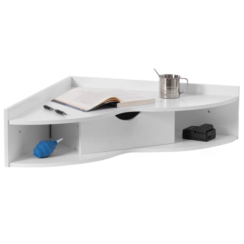 Heart Shaped Corner Desk with Drawer and Two Shelves G24481