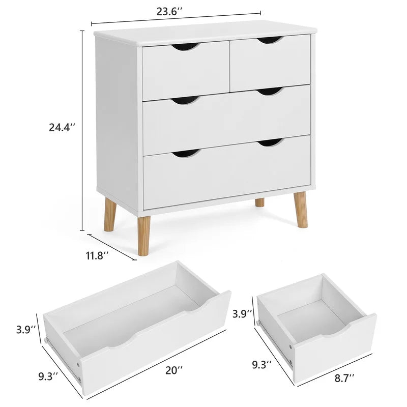 White 6 Drawer Wood Dresser Y2234