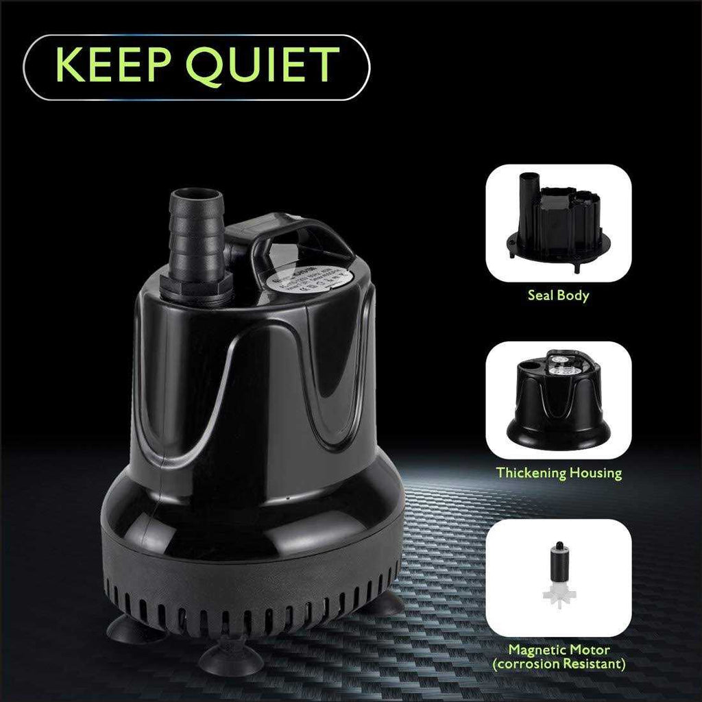 660 Gph Quick Water Change Submersible Aquarium Pump with 2 Adaptors P778