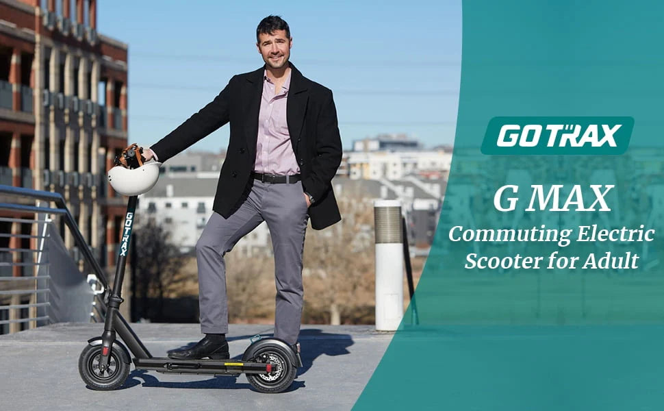 Electric Scooter with 10 Pneumatic Tire, 42 mile 20 mph 500W Motor J48801