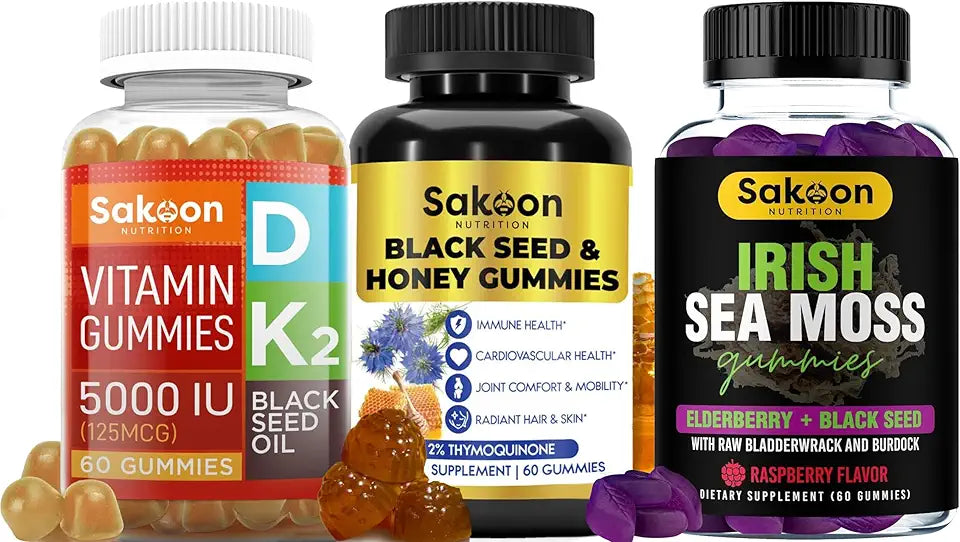 Irish Sea Moss Black Seed Oil Vitamin D3 K2 Gummies L805064