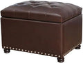 Rectangular PU Leather Tufted Ottoman Bench with Lift Off Lid T285974