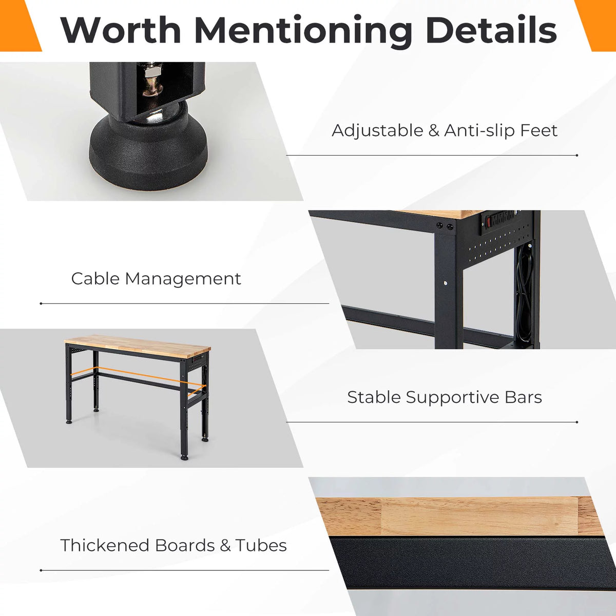Adjustable Height Workbench with Power Outlets X96807
