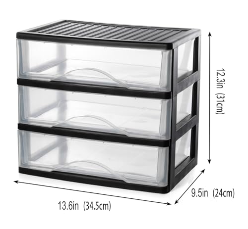 Medium 4 Drawer Clear Stacking Desktop Organizer O9151