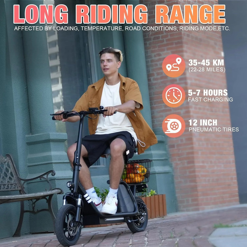 Electric Scooter with Seat O84801