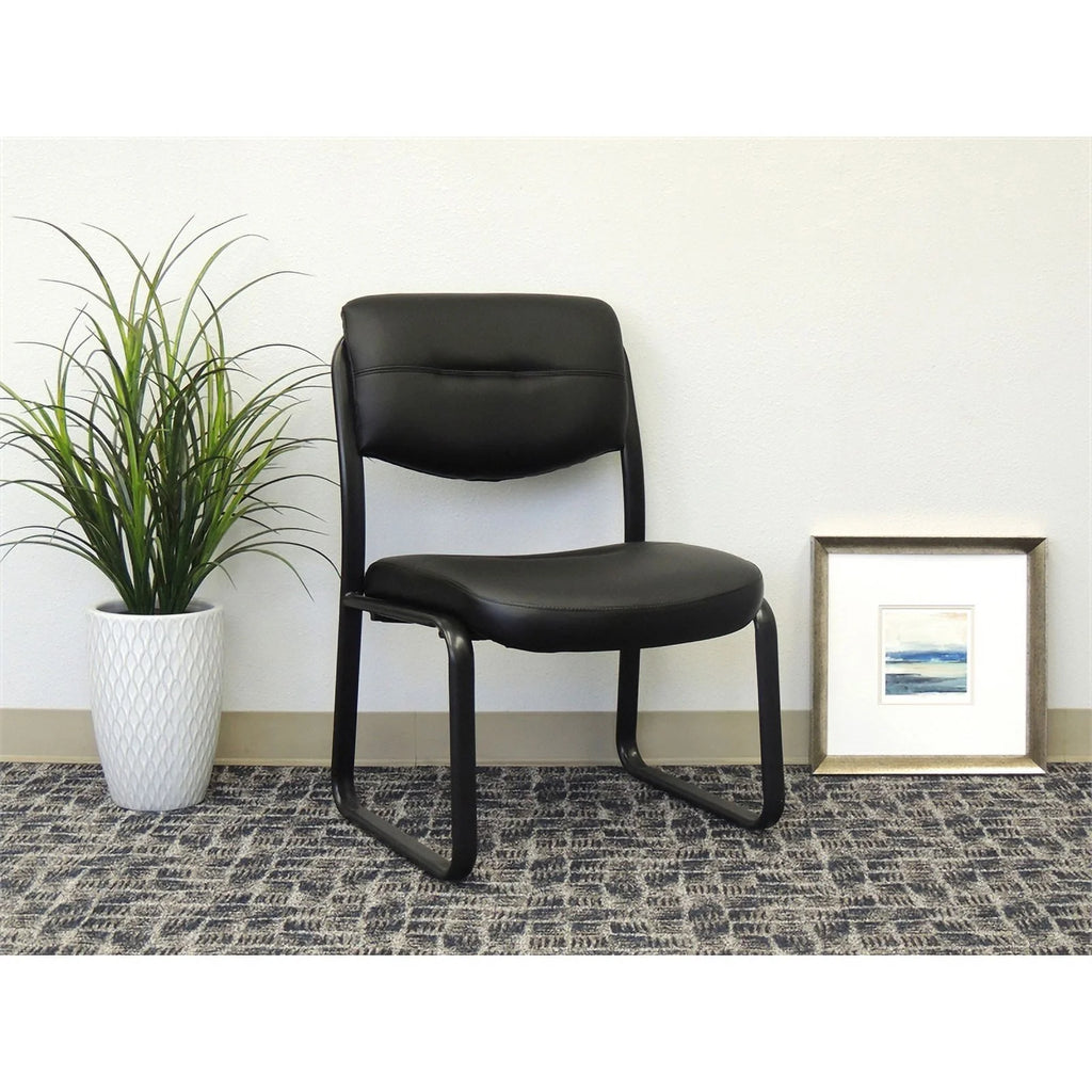 Black Leather Guest Chair P976