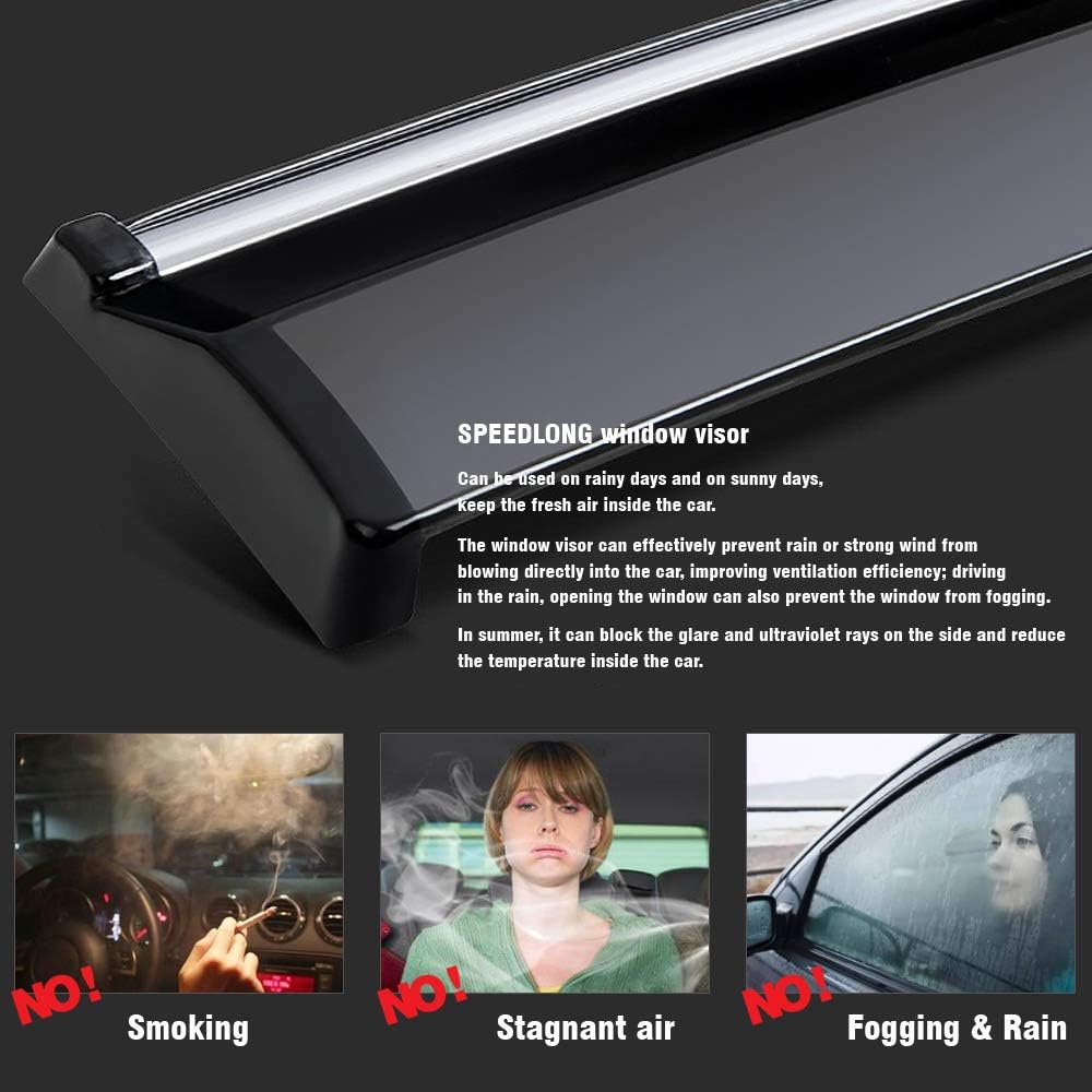 Car Window Visor Vent Shade Deflector Sun Rain Guards Pack of 2 P7928