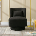Black 360 Degree Swivel Accent Barrel Chair Z272800