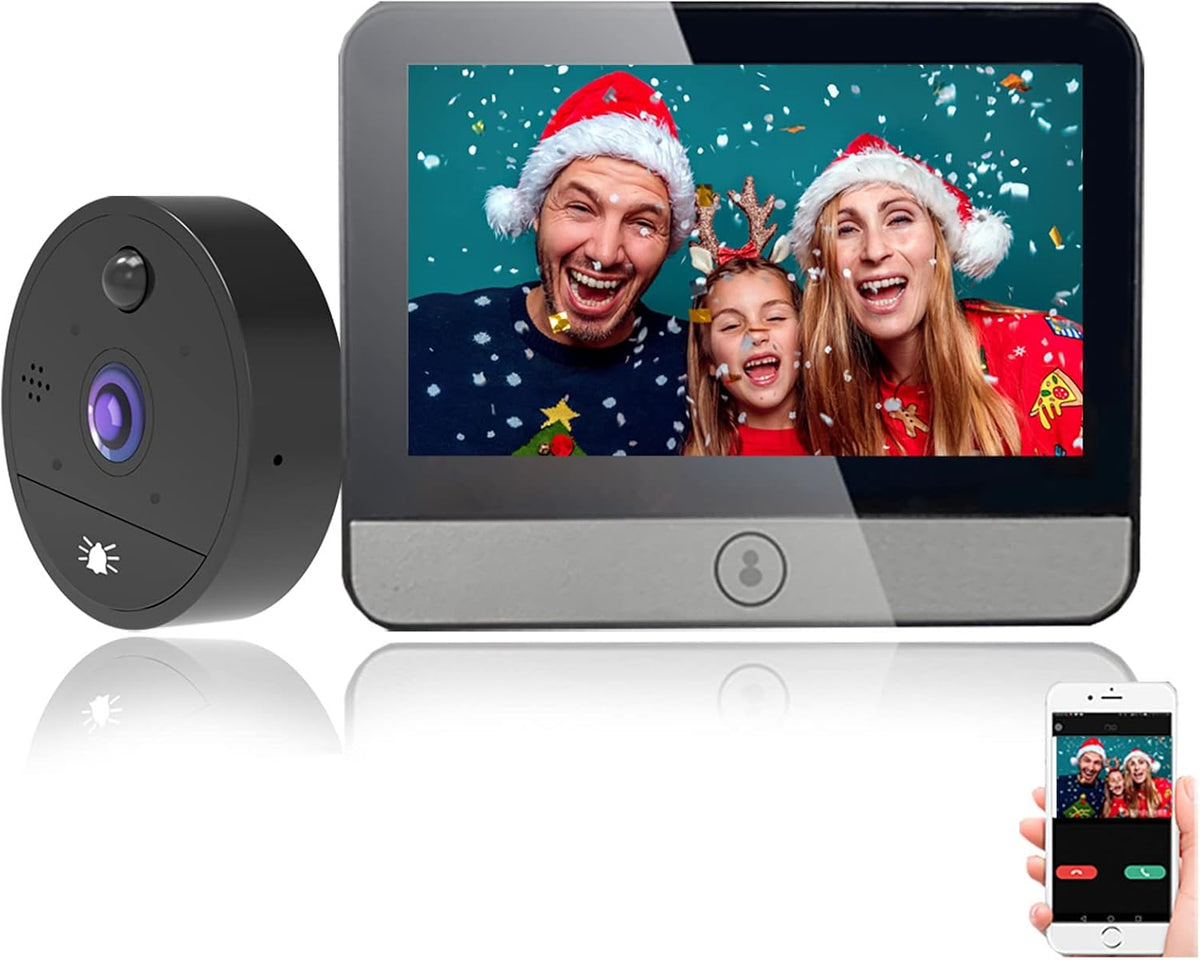 Digital Peephole Door Viewer WiFi Doorbell Camera 1080P Video Intercom 4.3 inch Monitor X677734