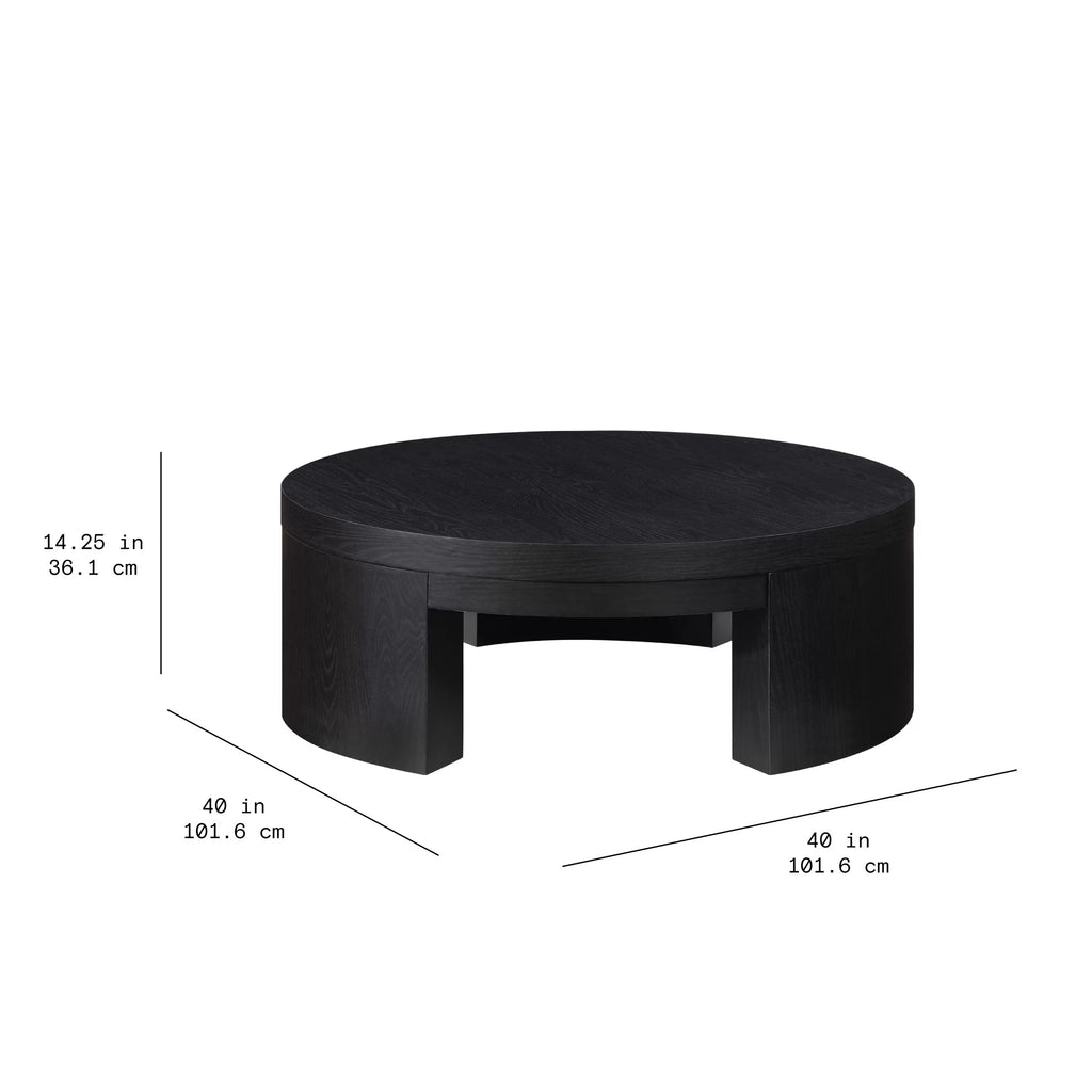 Round Black Coffee Table H476