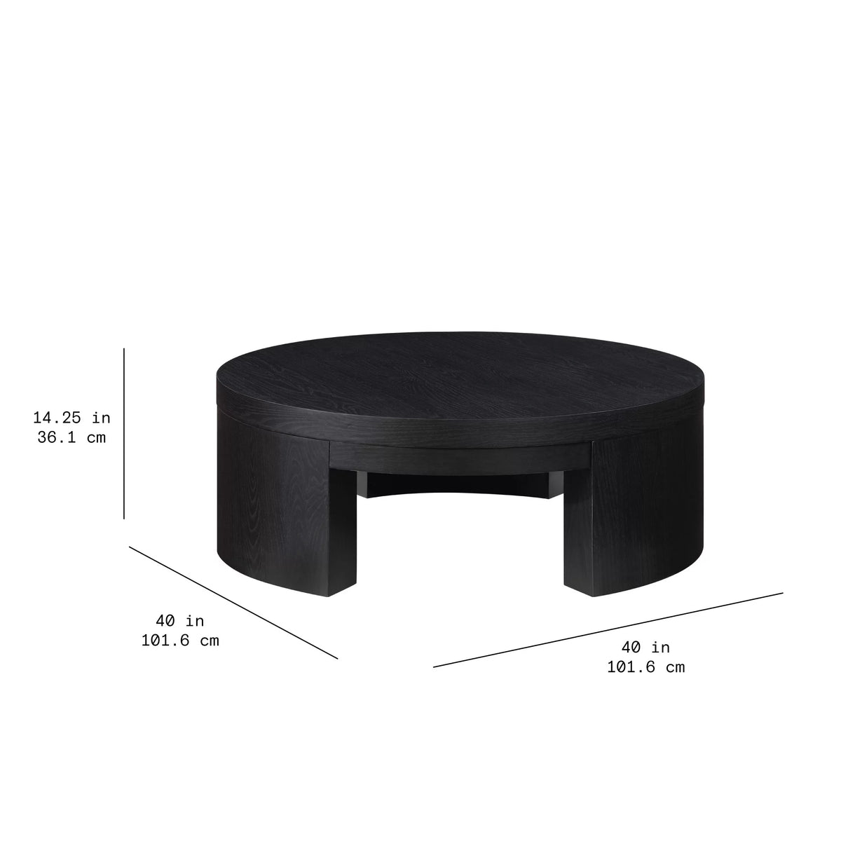 Round Black Coffee Table H476