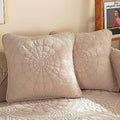 Set of 2 Boho Circle Embroidery Cotton Quilted Throw Pillow Covers S23628