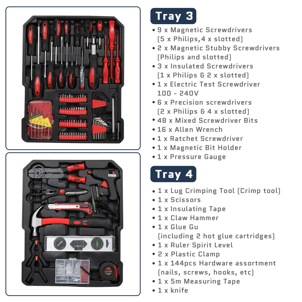 799 Pcs Hand Tool Set with Trolley Case J611