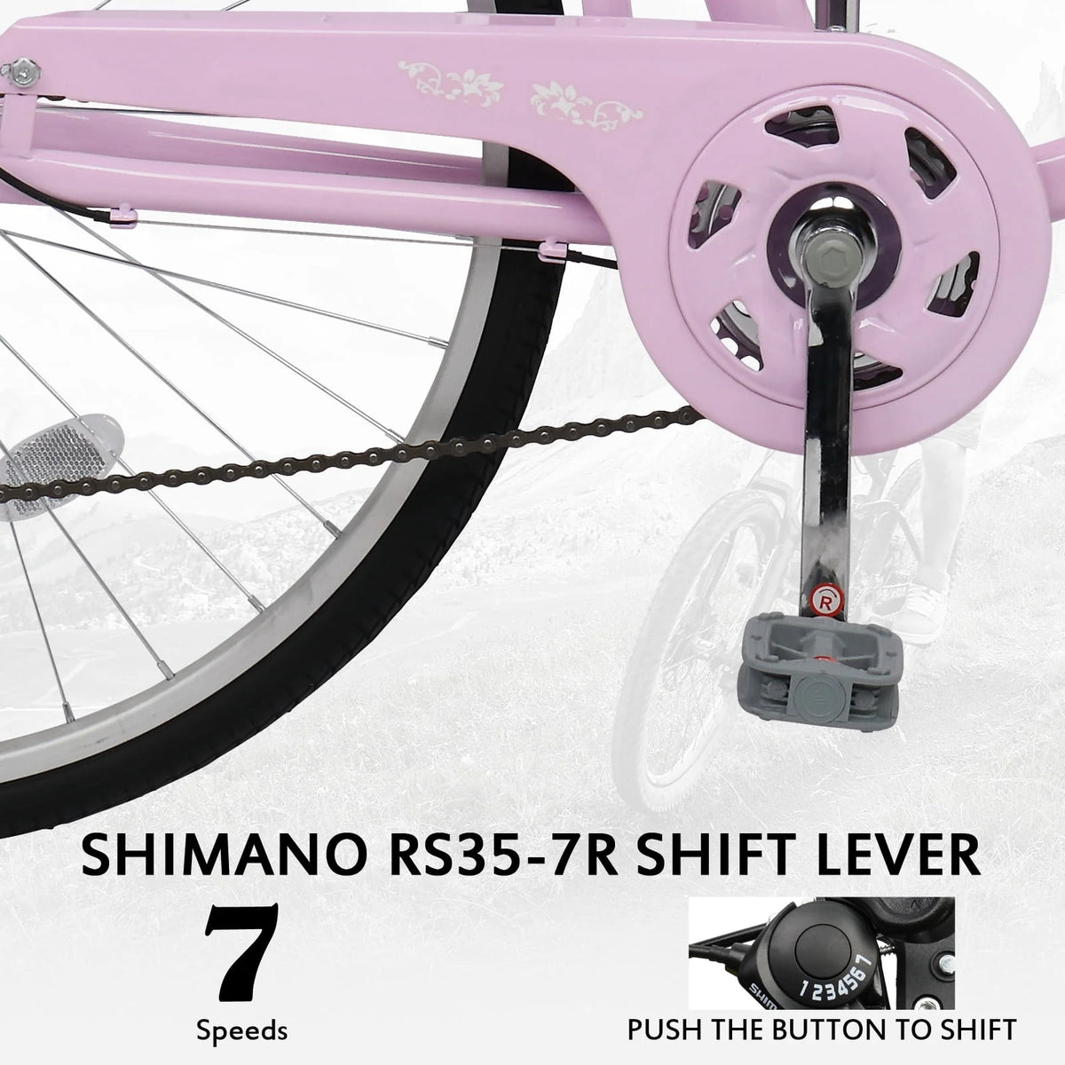 Pink 26in 7 Speed City Bike O36684