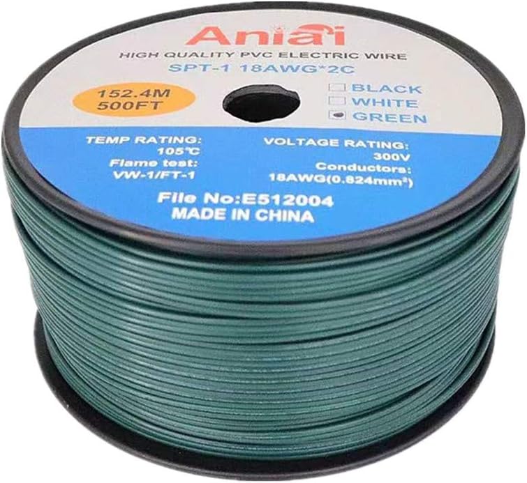Commercial Grade 18 AWG 500 Foot Spool White Electrical Wire Z1001