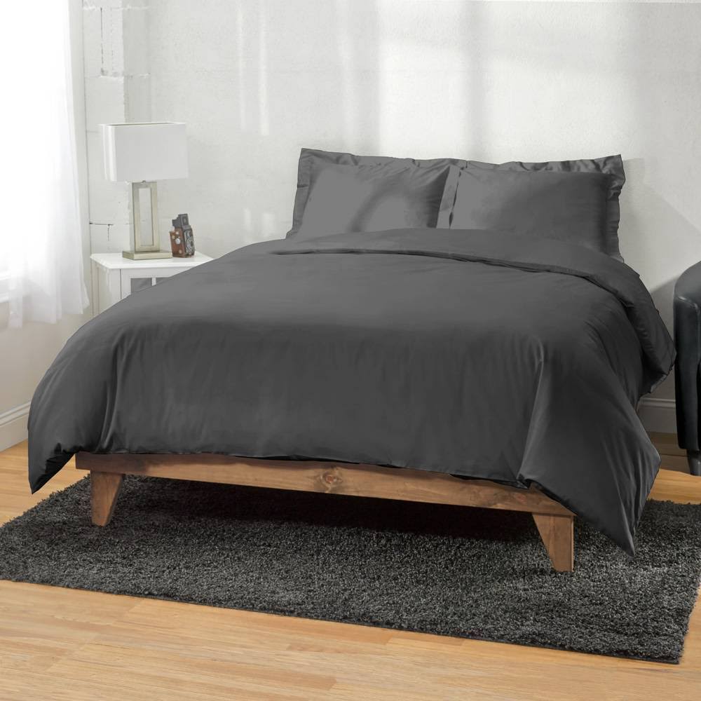 1200 Thread Count Egyptian Cotton 3PC Duvet Cover King Cal King Charcoal Z434500