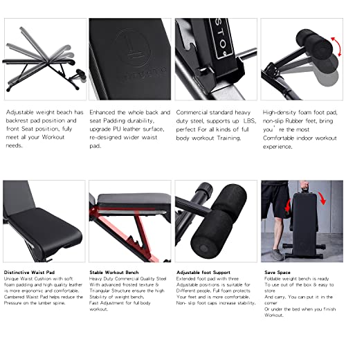 Adjustable Weight Bench 1100 lb Foldable N537