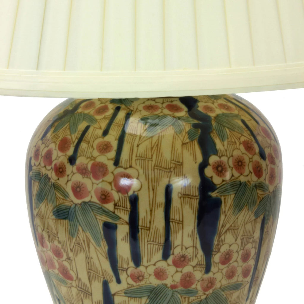 25" Glazed Bamboo Blossom Vase Lamp D9019