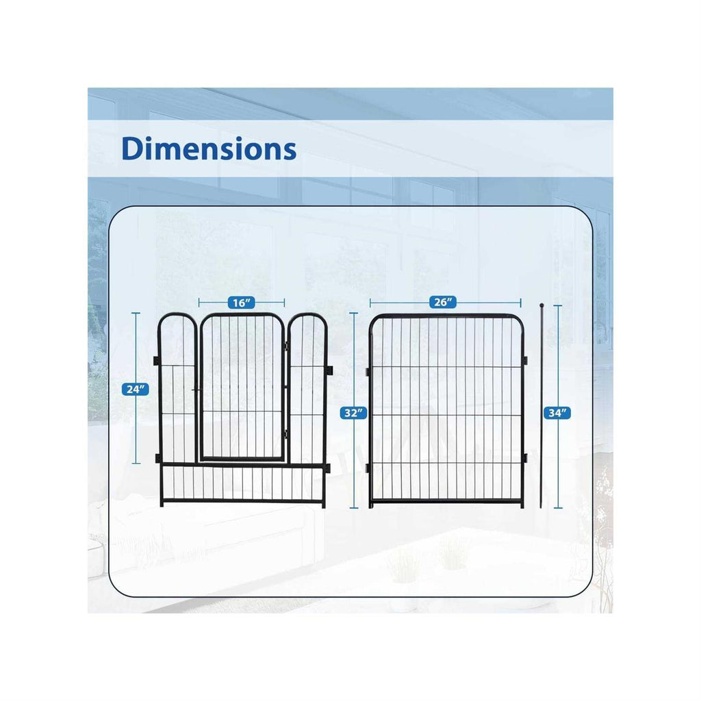 8 Panel Metal Exercise Pen with Pet Door F2694