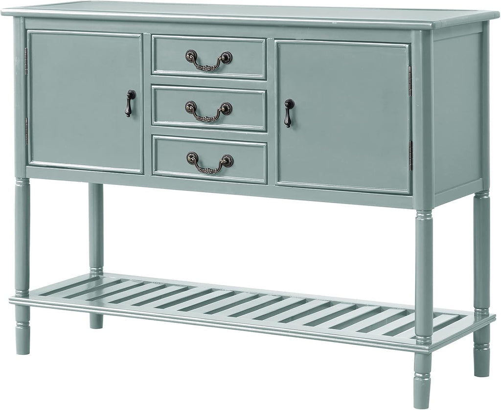 Solid Wood Console Table with 3 Drawers, 2 Cabinet and 1 Shelf H172