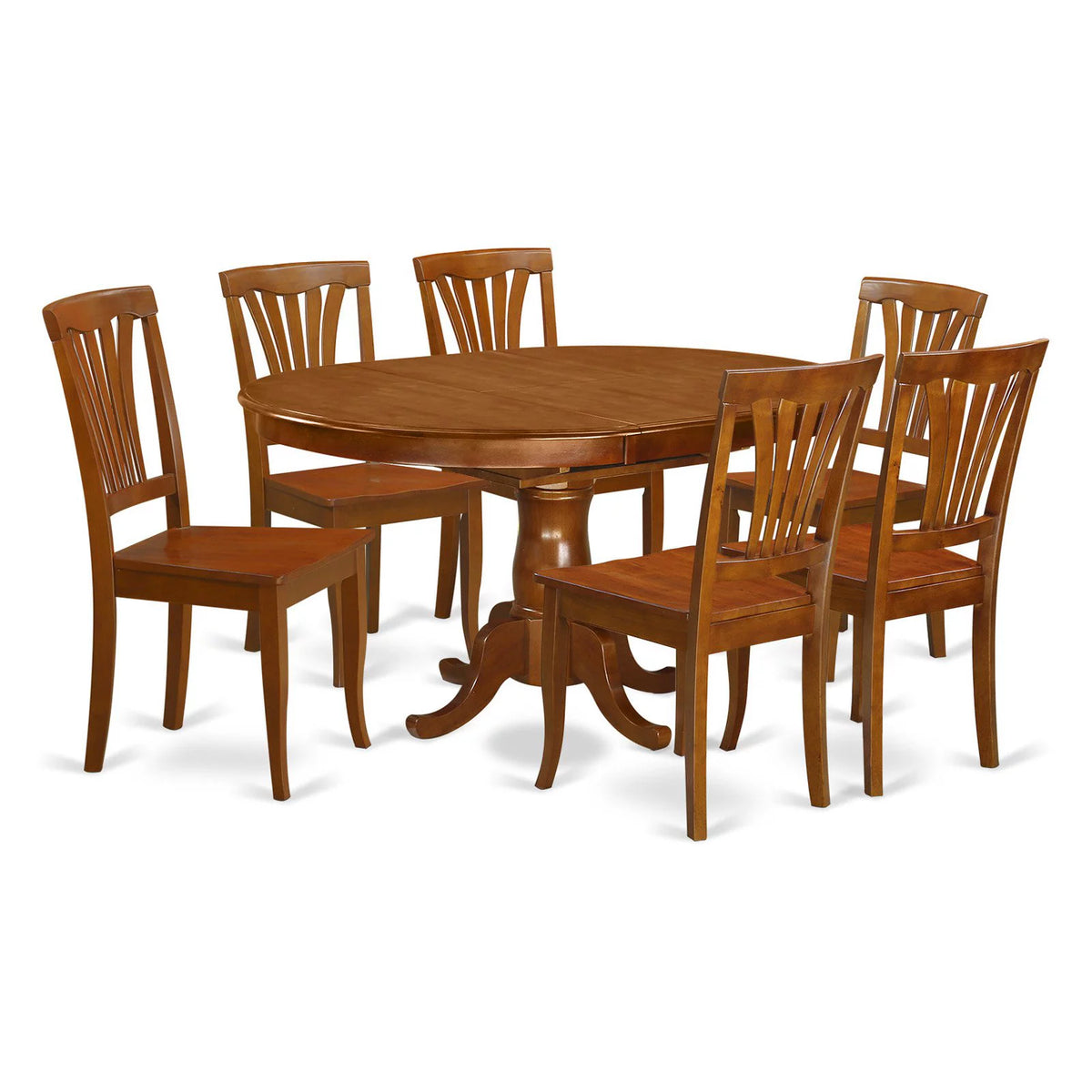 7 Piece Oval Dining Set with 6 Faux Leather Chairs N93118