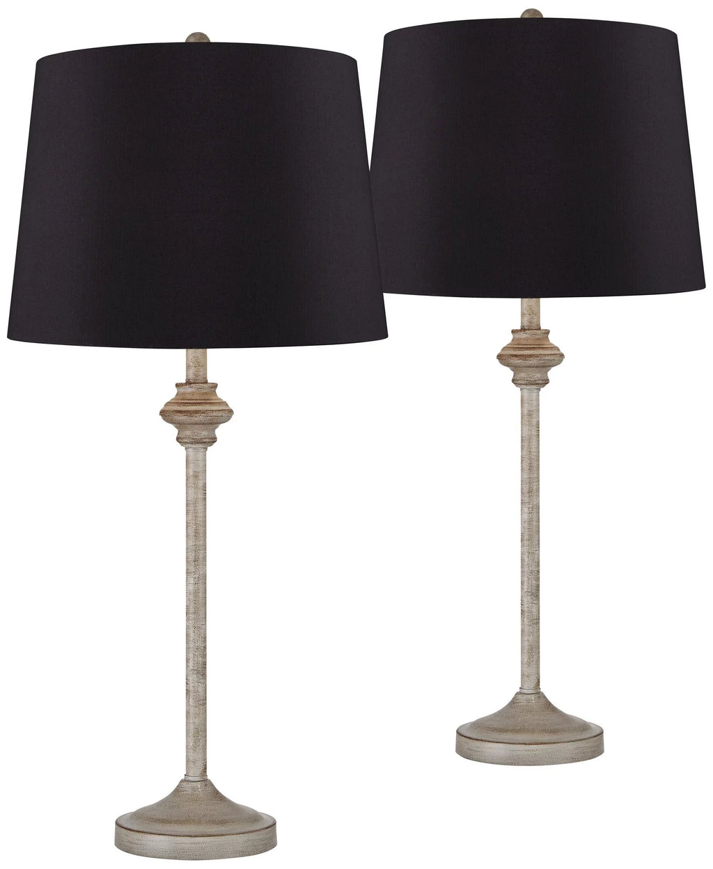 Set of 2 Beige Wood Table Lamps S266