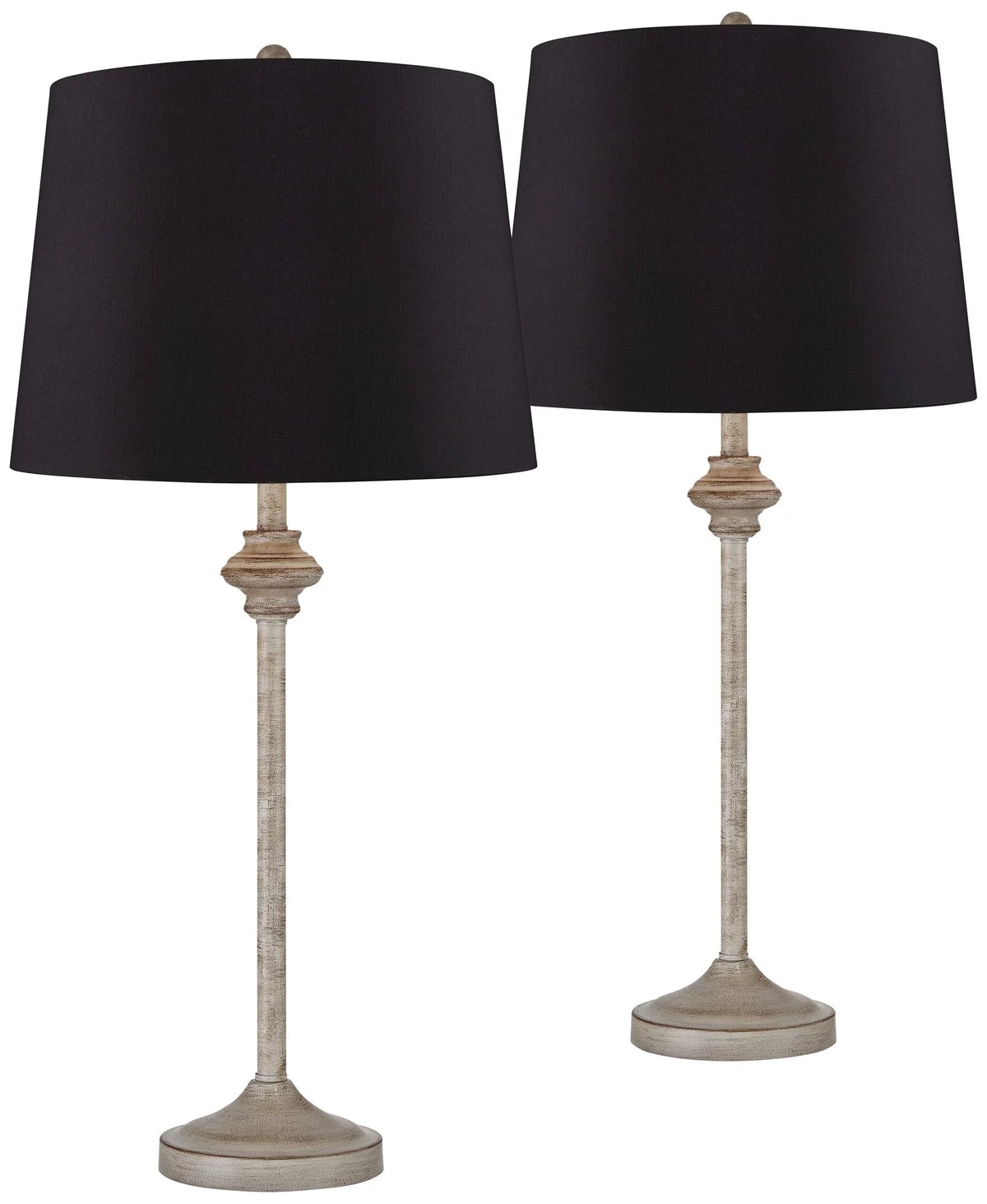 Set of 2 Beige Wood Table Lamps S266