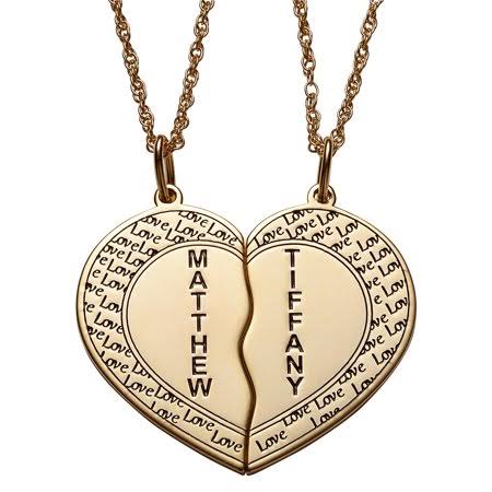 Sterling Silver Name Heart Necklace W64044