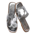 Microfiber Leather Comfort Foam Slip On Flat Sandals L32057