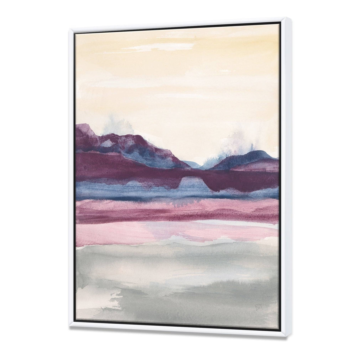 Purple Watercolor Framed Canvas 34 in. Wide x 44 in. High Q64643