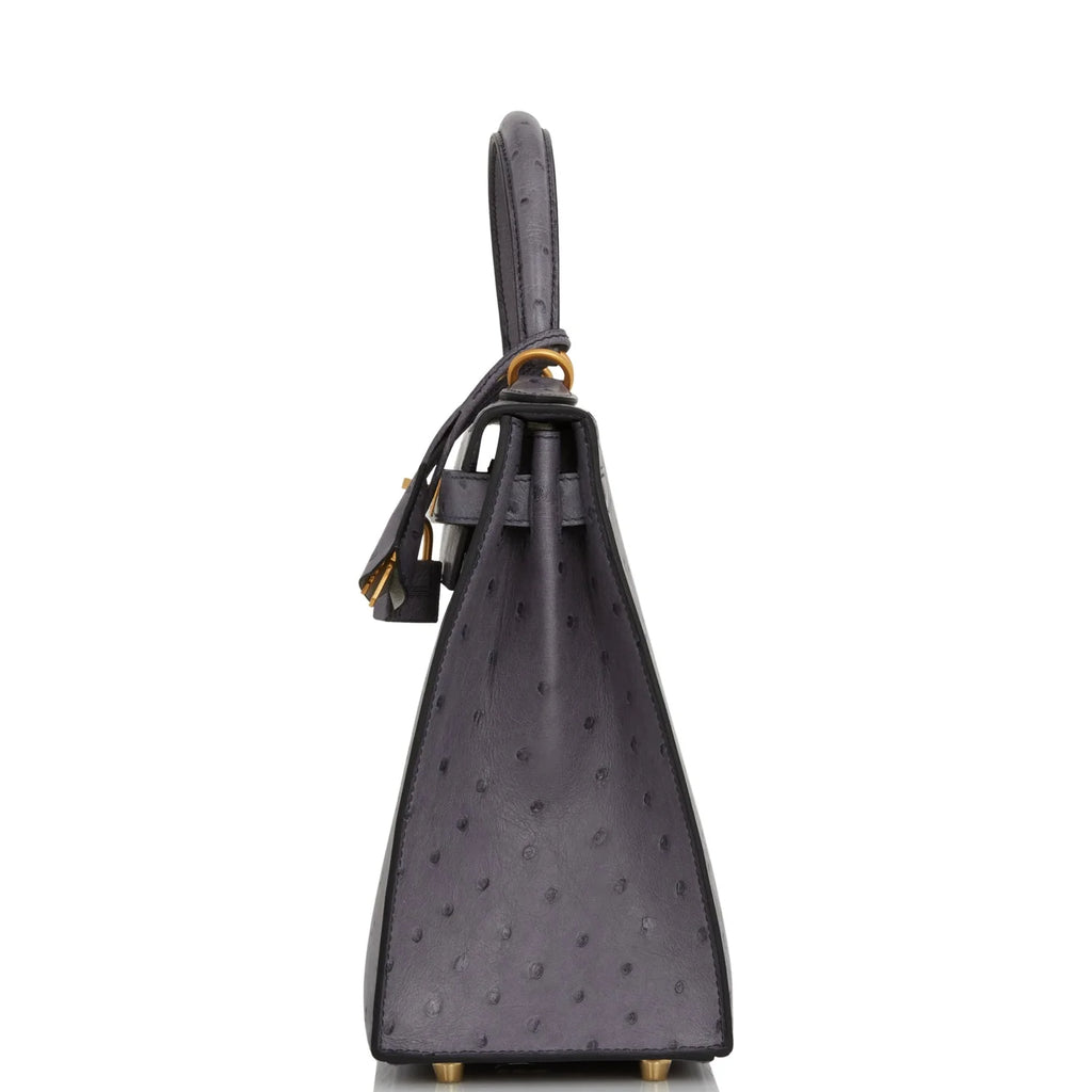 Gris Agate and Gris Perle Ostrich Bag A102