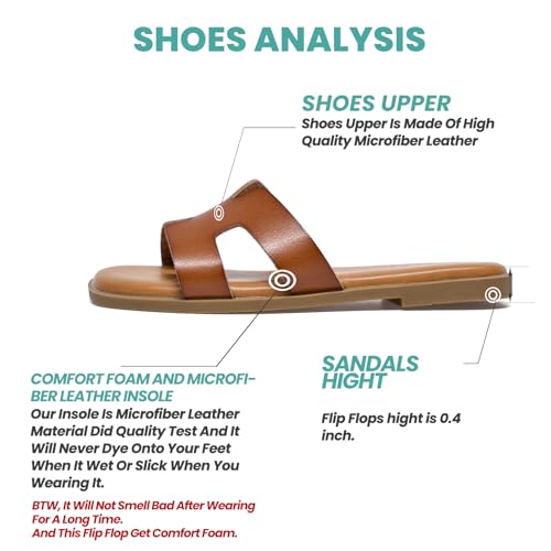 Microfiber Leather Comfort Foam Slip On Flat Sandals L32057