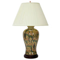 25" Glazed Bamboo Blossom Vase Lamp D9019