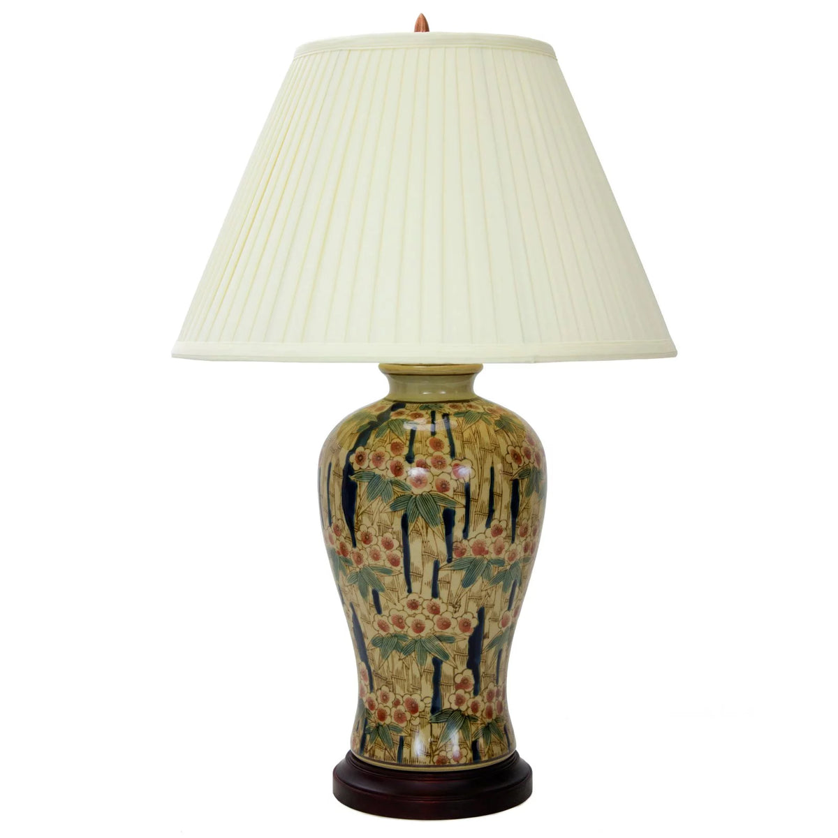 25" Glazed Bamboo Blossom Vase Lamp D9019