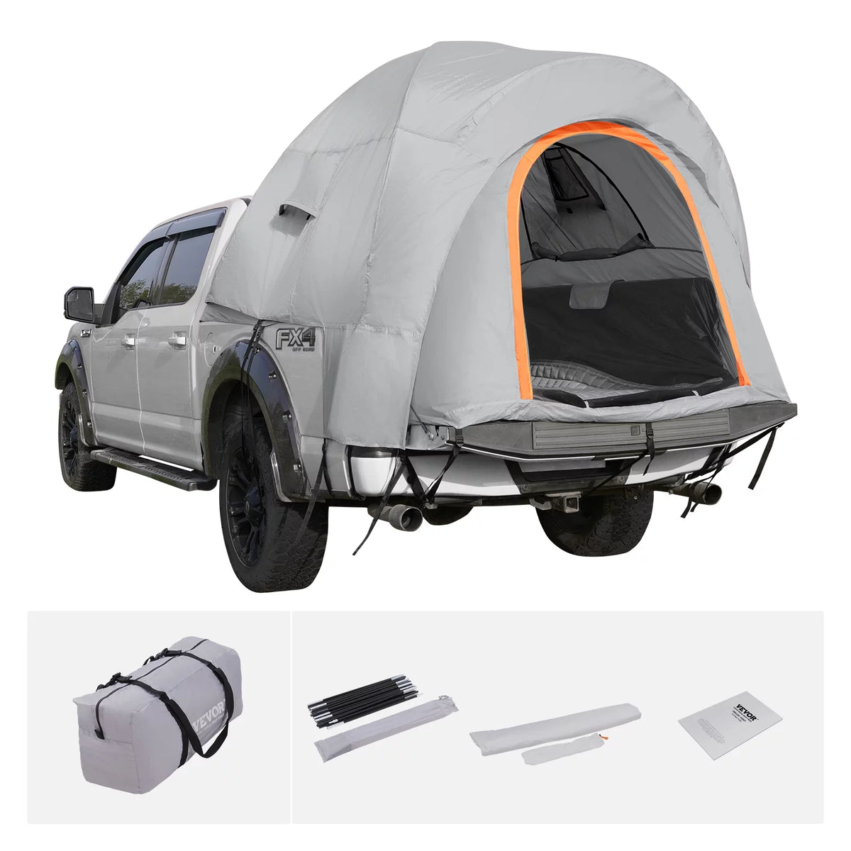 Waterproof Pickup Truck Bed Tent with Rainfly Carry Bag I4343